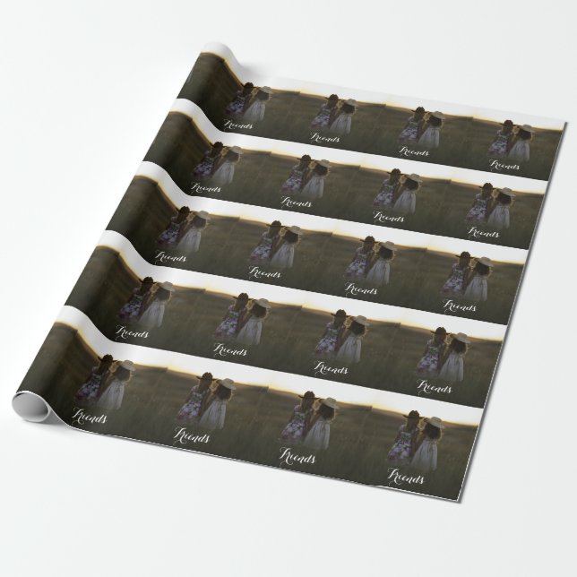 Rustic Country Friends Wrapping Paper (Unrolled)