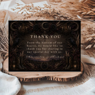 Rustic Country Goth Wedding Thank You Card