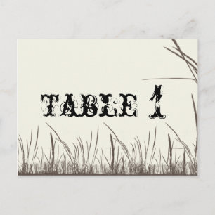 Rustic Country Grasslands Table Number Postcard
