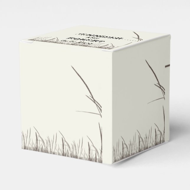 Rustic Country Grasslands Wedding Favour Box (Front Side)