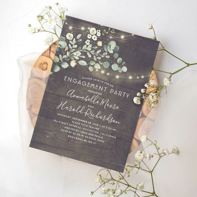 Rustic Country Greenery Garden Engagement Party Invitation (Creator Uploaded)