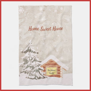 Rustic Country Home Sweet Home Kitchen Towel