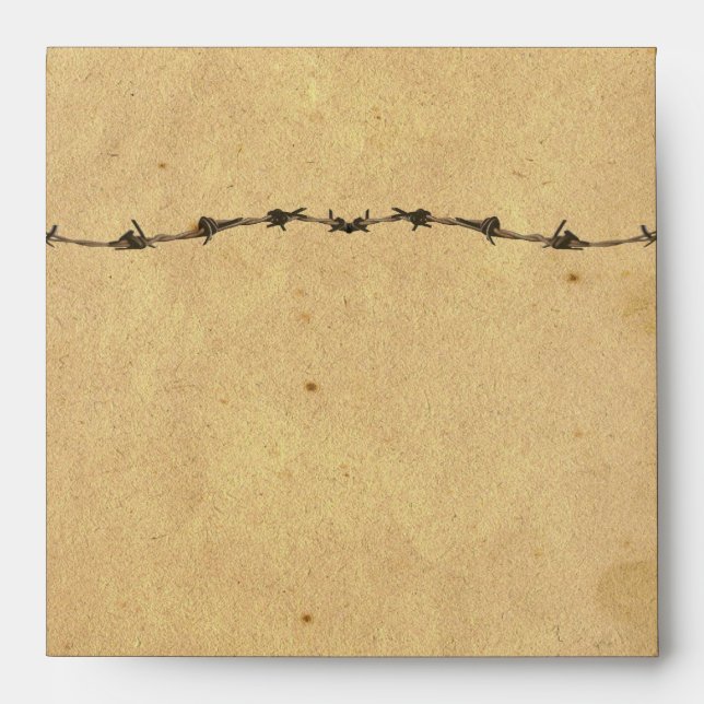 Rustic Country Horseshoes Barbed Wire Envelope (Front)