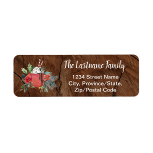 Rustic Country Hot Chocolate Christmas Return Address Label