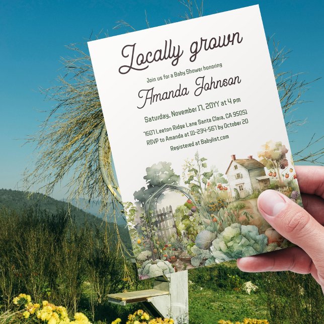 Rustic Country House Locally Grown Baby Shower Invitation (Creator Uploaded)