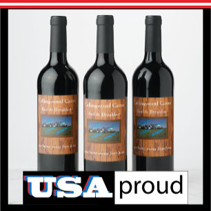 Rustic Country Inn 🤎 Cosy Bed and Breakfast Wine Label