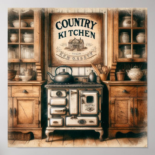 Rustic Country Kitchen 2 Poster (Front)
