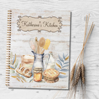 Rustic Country Kitchen Baking Utensils Recipe Book