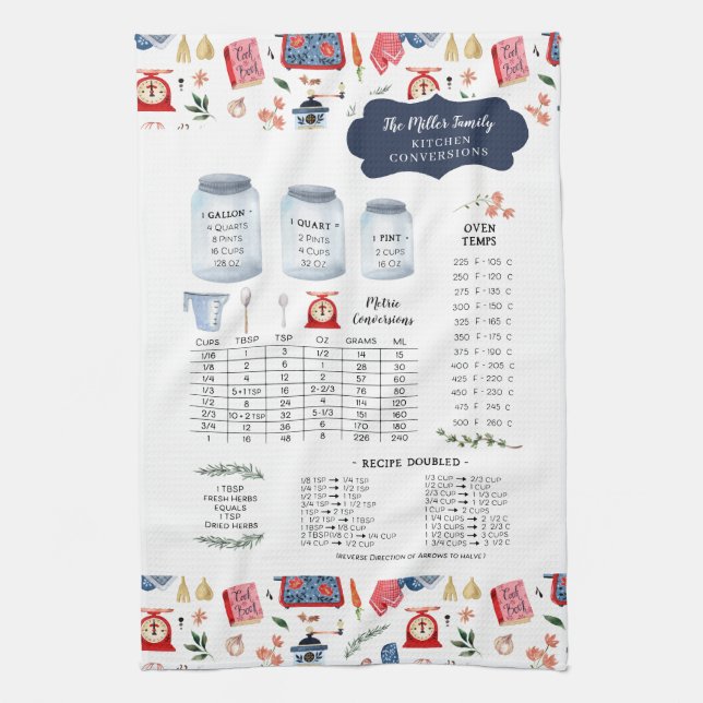 Rustic Country Kitchen Conversion Monogram  Tea Towel (Vertical)