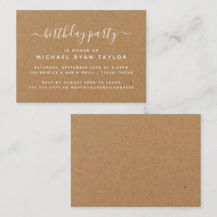 Rustic Country Kraft Birthday Party Invitation