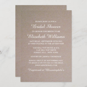 Rustic Country Kraft Bridal Shower Invitation