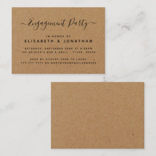 Rustic Country Kraft Engagement Party Invitation