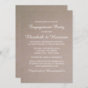 Rustic Country Kraft Engagement Party Or Shower Invitation