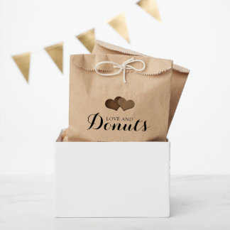 Rustic Country Kraft Paper Love and Doughnuts Wedd Favour Bag