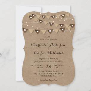 Rustic Country Kraft Paper Wedding Invitation