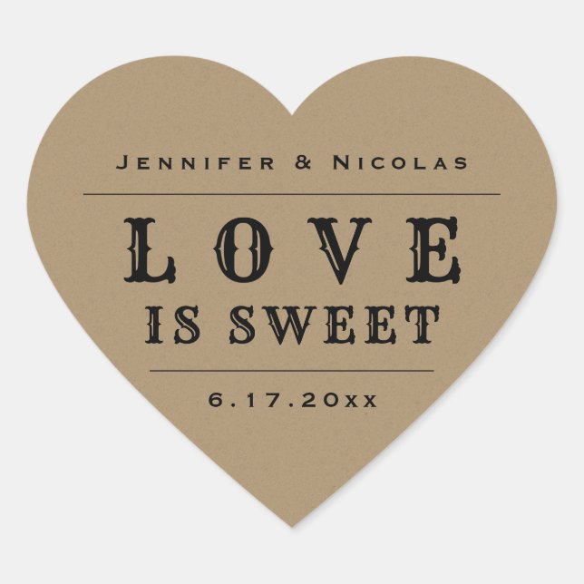 Rustic Country Kraft Paper Wedding Stickers (Front)