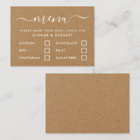 Rustic Country Kraft Simple Script Menu Selection