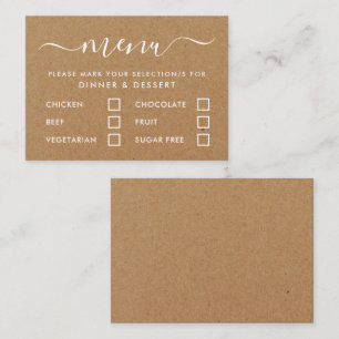 Rustic Country Kraft Simple Script Menu Selection