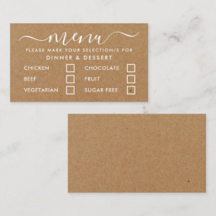 Rustic Country Kraft Simple Script Menu Selection