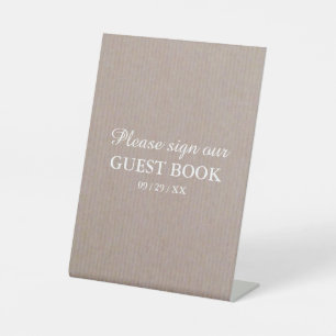 Rustic Country Kraft Wedding Pedestal Sign