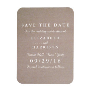 Rustic Country Kraft Wedding Save The Date Magnet