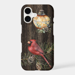 Rustic Country Lantern and Red Bird on Barn Wood