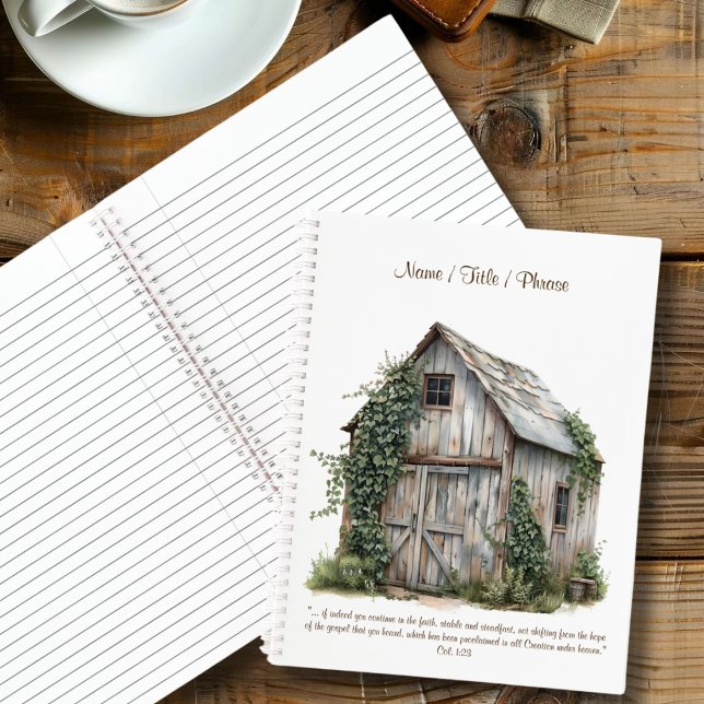 Rustic Country Large Personalised Business Spiral Notebook (Creator Uploaded)