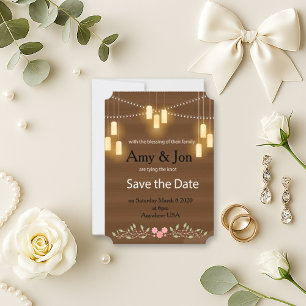 Rustic Country Lights Save the Date