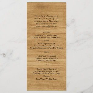Rustic Country Lily Watercolor Wedding Menu
