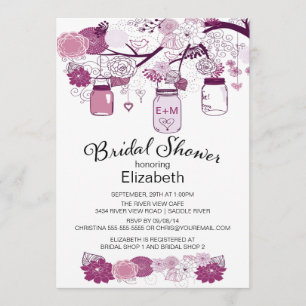 Rustic Country Mason Jar Bridal Shower Invitation