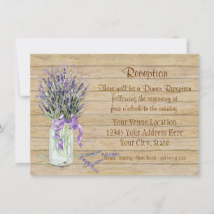 Rustic Country Mason Jar French Lavender Bouquet Invitation