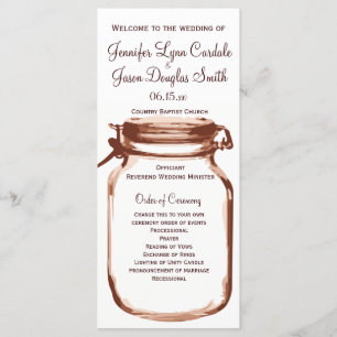 Rustic Country Mason Jar Wedding Programs