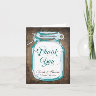 Rustic Country Mason Jar Wedding Thank You Cards