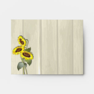 RUSTIC COUNTRY MASON JAR WITH SUNFLOWERS ENVELOPES