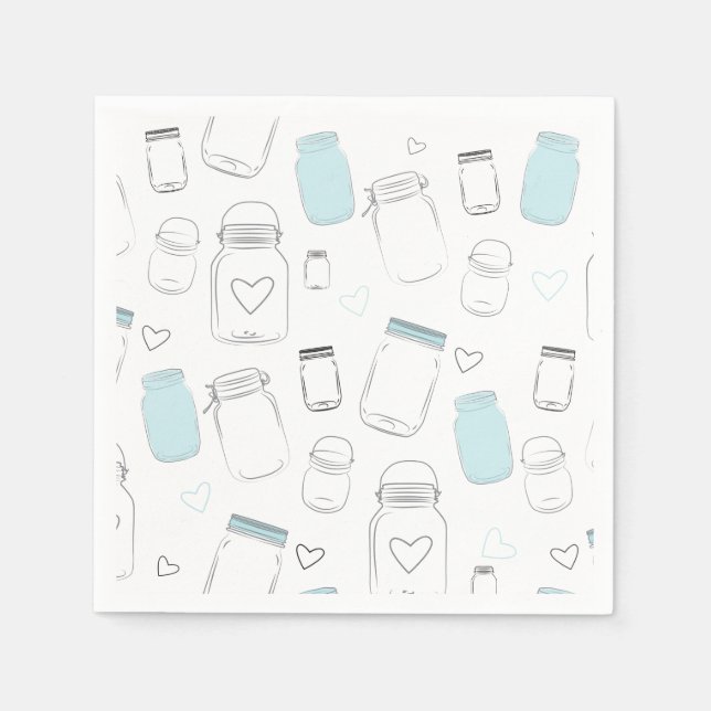 Rustic Country Mason Jars Party Napkin (Front)