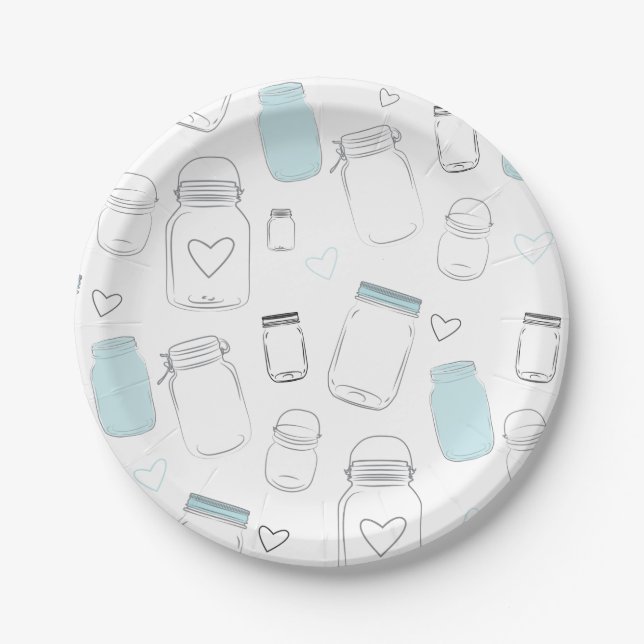 Rustic Country Mason Jars Party Paper Plate (Front)