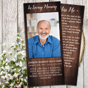 Rustic Country Memorial Poem Funeral Prayer Card