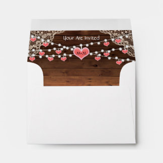Rustic Country Monogram Heart Envelopes