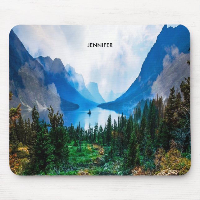 Rustic Country Mountains Nature Scene Photography Mouse Pad (Front)