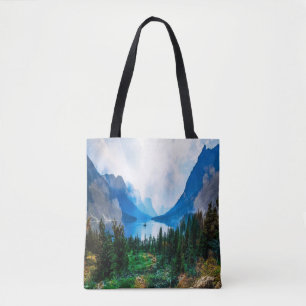 Rustic Country Mountains Nature Scene Photography Tote Bag