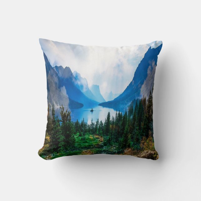 Rustic Country Mountains Scenic Nature Cushion (Front)