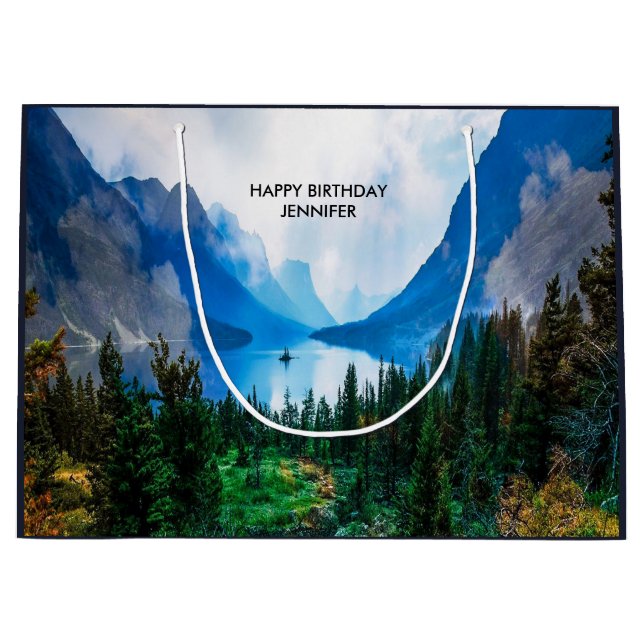 Rustic Country Mountains Scenic Nature Large Gift Bag (Front)