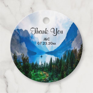 Rustic Country Mountains Scenic Nature Wedding Favour Tags