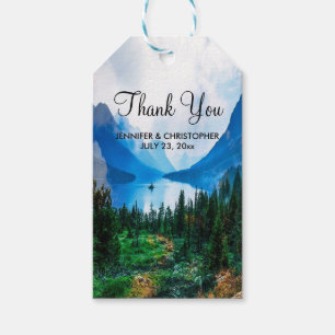 Rustic Country Mountains Scenic Nature Wedding Gift Tags