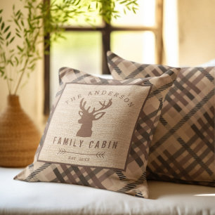 Rustic Country Name Cabin in the Woods Cushion