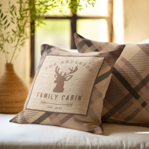 Rustic Country Name Cabin in the Woods Cushion