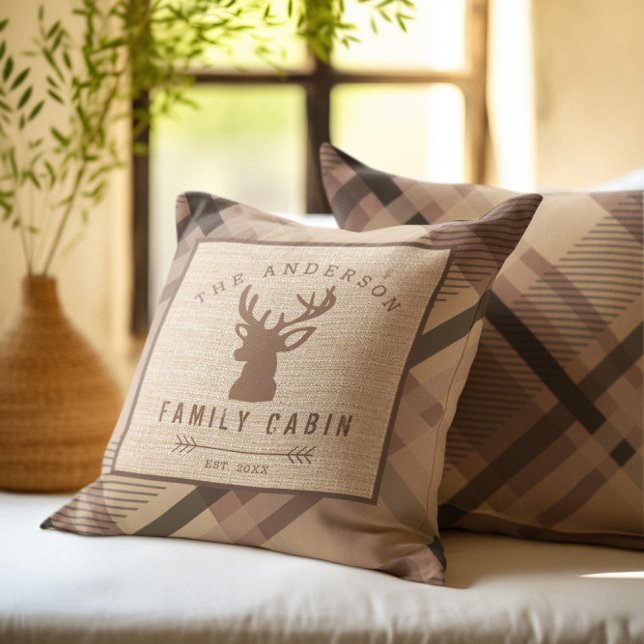Rustic Country Name Cabin in the Woods Cushion (Creator Uploaded)