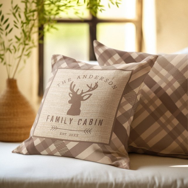 Rustic Country Name Cabin in the Woods Cushion (Creator Uploaded)