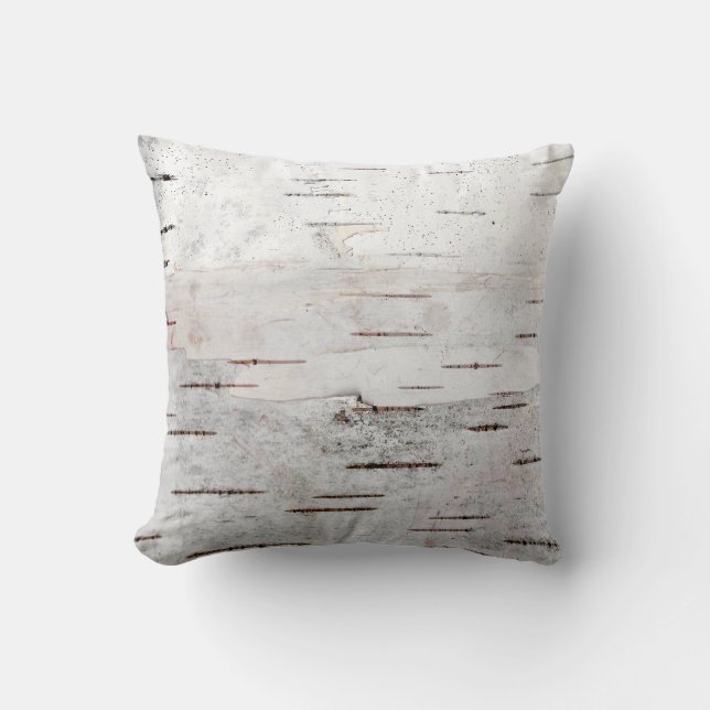 Rustic Country Nature Birch Bark Photo Cushion (Front)