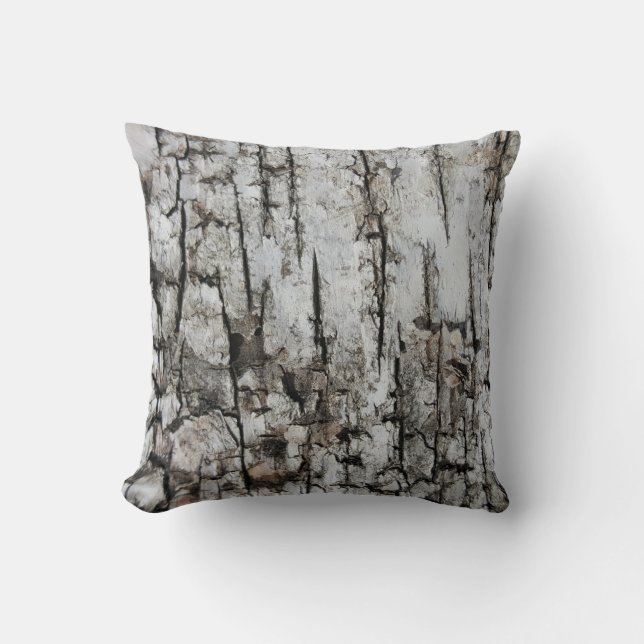 Rustic Country Nature Dry Cracked Tree Bark Photo Cushion (Front)